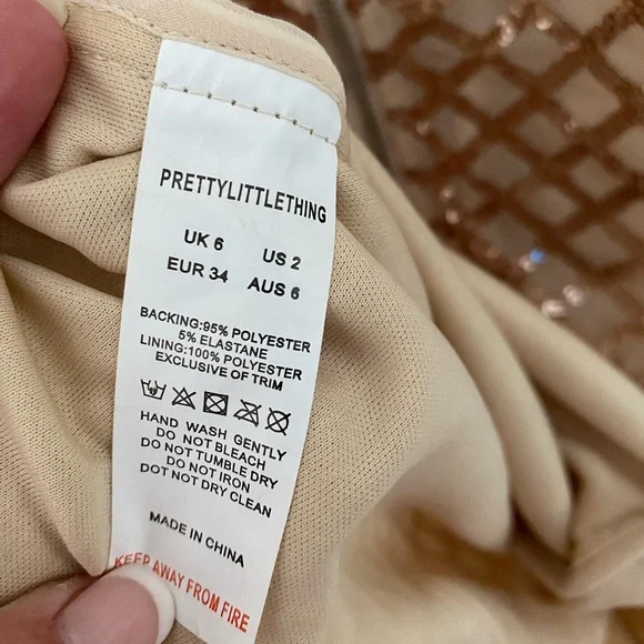 Pretty Little thing sequence gold dress! Size 2 - Picture 11 of 12